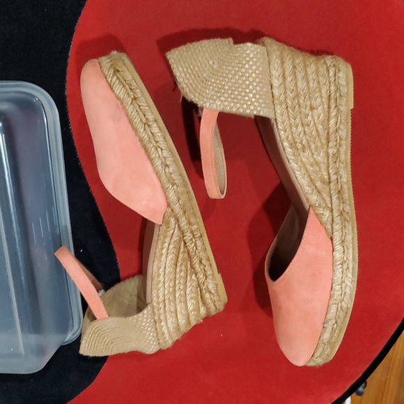 Gaimo Made In Spain Genuine Suede Espadrille Wedge In Coral Size 40 Or 9.5 - Picture 7 of 12